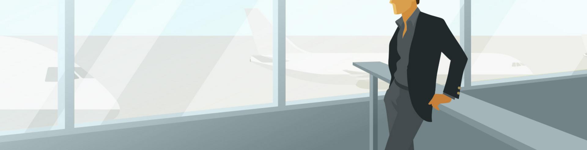 Illustration des services pour les passagers de l'aéroport