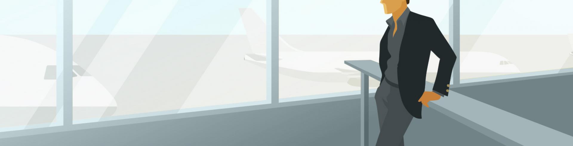 Illustration des services pour les passagers de l'aéroport