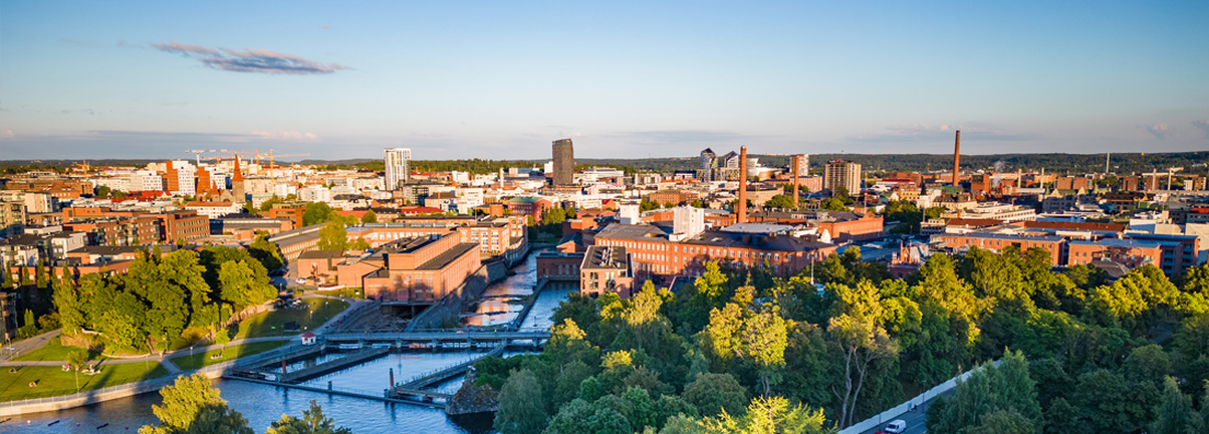 Vue générale de la ville de Tampere (Finlande)