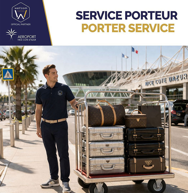 Service Porteurs de bagages aeroport Nice